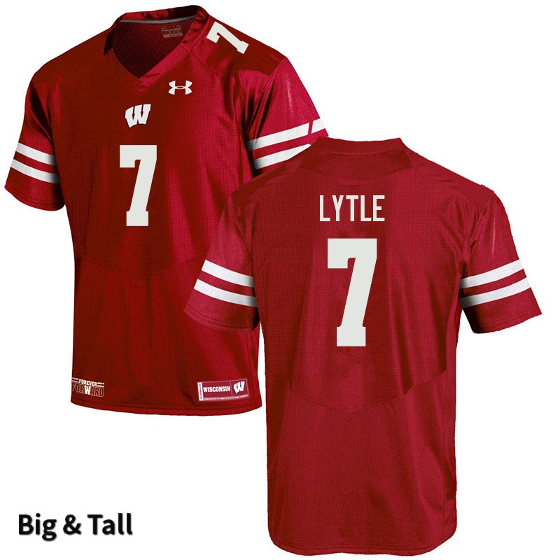 Wisconsin Badgers Men's #7 Spencer Lytle NCAA Under Armour Authentic Red Big & Tall College Stitched Football Jersey RV40U75CA